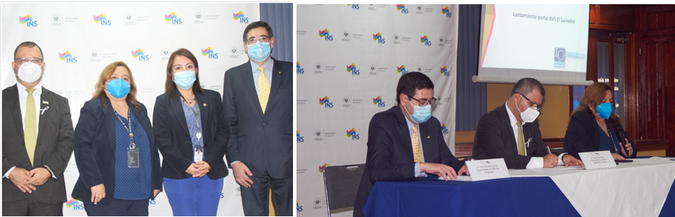 Inauguración de la Biblioteca Virtual en Salud de E Salvador en el INS el 12 de octubre del 2020. (Fotos del INS) 